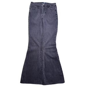 Hollister High Rise Flare Jeans Woman’s Size 7L Black Hippie Boho 28 X 33